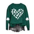 thumbnail image 4 of Besolor Chandail en Molleton pour Femmes St Patricks Day Trèfle Imprimé Manches Longues Pull Décontracté Col Rond Graphique, 4 of 5