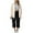 Beige, variant on Women's 2 Piece Casual Set Textured Button Shirts and Black High Waist Capris, Loose Fitting Outfits for Beach Vacation Daily Wear Green M