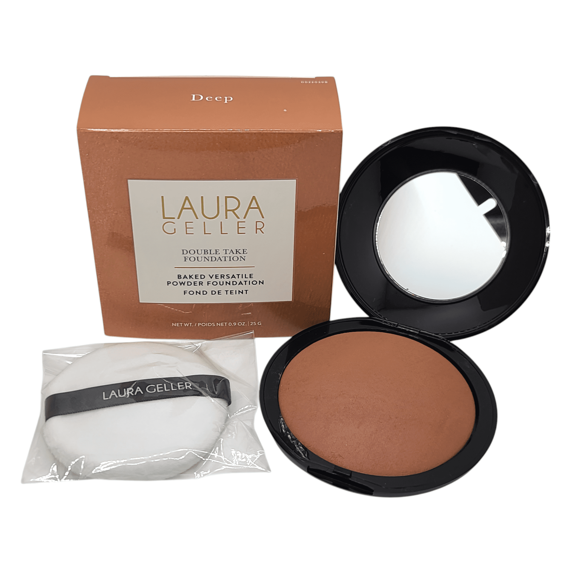 2 Pack Laura Geller Double Take Baked Versatile Powder Foundation Deep .09 oz