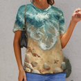 thumbnail image 6 of Beach Seashell Starfish Women's T-Shirt Short Sleeve T Shirts Tops Tee Ladies Loose T, 6 of 6