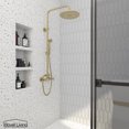 thumbnail image 4 of Boyel Living Wall Mounted Shower System Vintage Shower Fixture Handheld Shower with 10-In Rainfall Shower Head Bathroom Luxury Shower Faucet Set Brushed Gold, 4 of 9