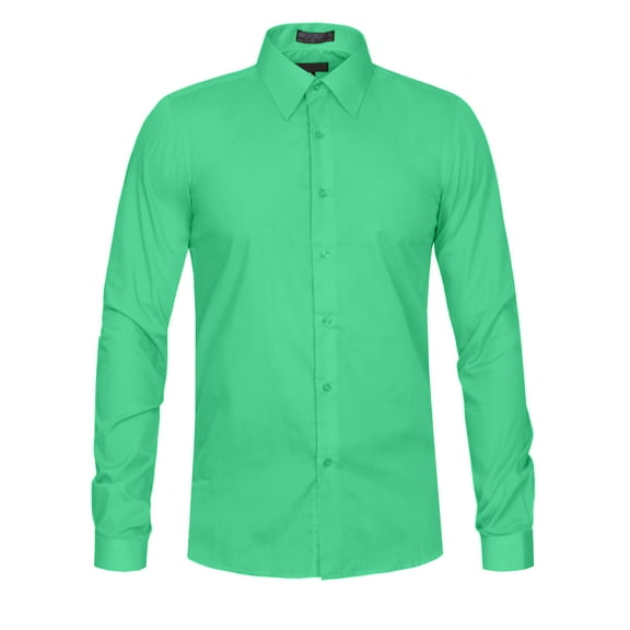 J. METHOD Men's Classic Slim Fit Button Down Long Sleeve Solid Color Dress Shirts S-2XL [NEMT104]