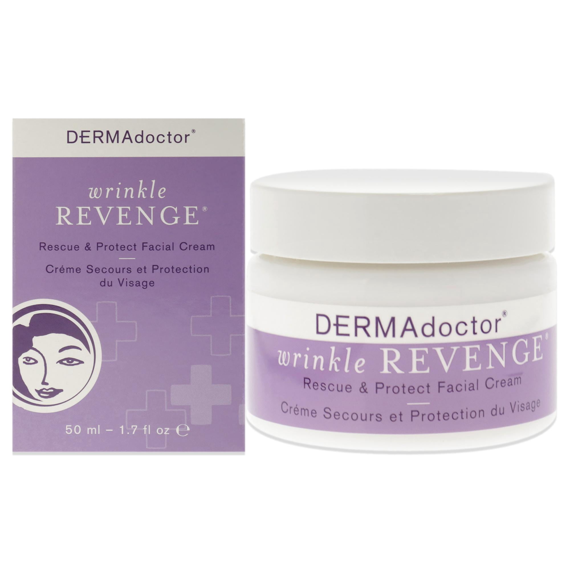 DERMAdoctor Wrinkle Revenge Rescue & Protect Facial Cream | Anti-Aging, Hydrating, 1.7 fl oz