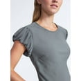 thumbnail image 4 of Scoop Women’s and Women’s Plus Tie Back Mini Dress with Volume Sleeves, Sizes XS-4X, 4 of 5