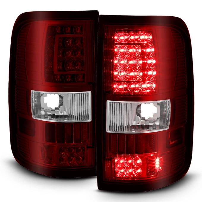 Fit  2004-2008 Ford F150 F-150 Red Clear LED Tail Brake Lights Left+Right