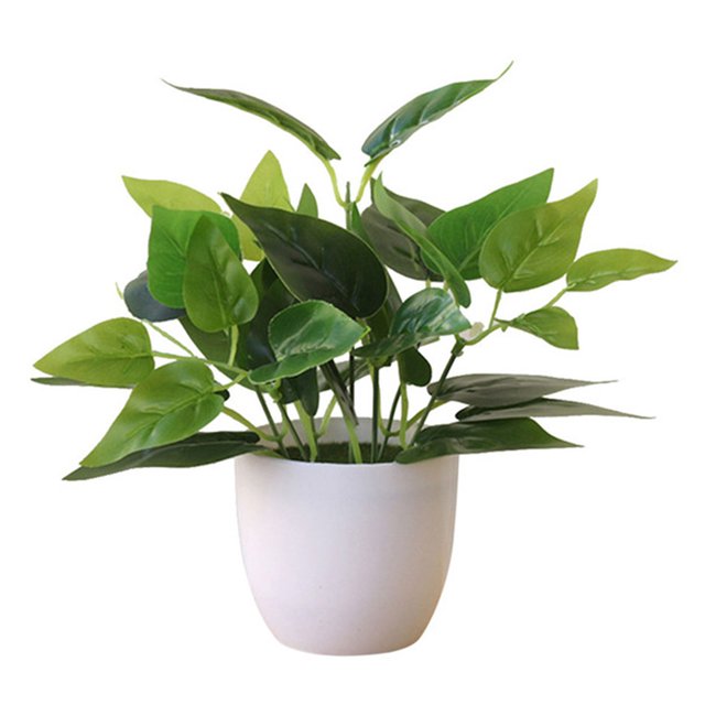 Matsuzay Hojas de plantas artificiales en maceta, hojas de simulación, hogar, oficina, escritorio, decoración de partición de boda, decoración del Plantas Artificiales tipo de planta 17 y 17 Matsuzay HA7604-17B