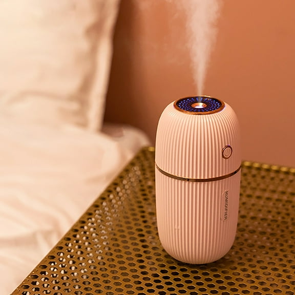 Oggfader Humidifiers for Bedroom USB Humidifier With Colorful Light Large Capacity 300ML Quiet Cool Mist Humidifier For Bedroom And Office Car Easy To Clean Pink