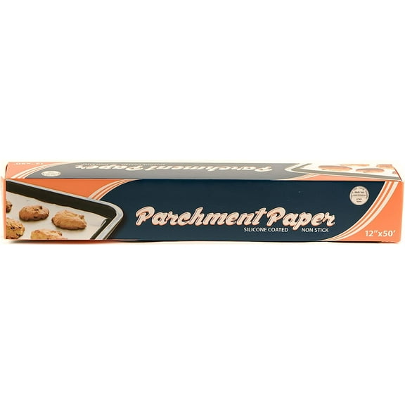 [5 Pack] EcoQuality Baking Parchment Paper Non-stick Silicone Coated Baking Paper Roll for Cakes, Smoking, BBQ, Cookies, Pizza, Pan Liners, Kosher 12 inch x 50 FT