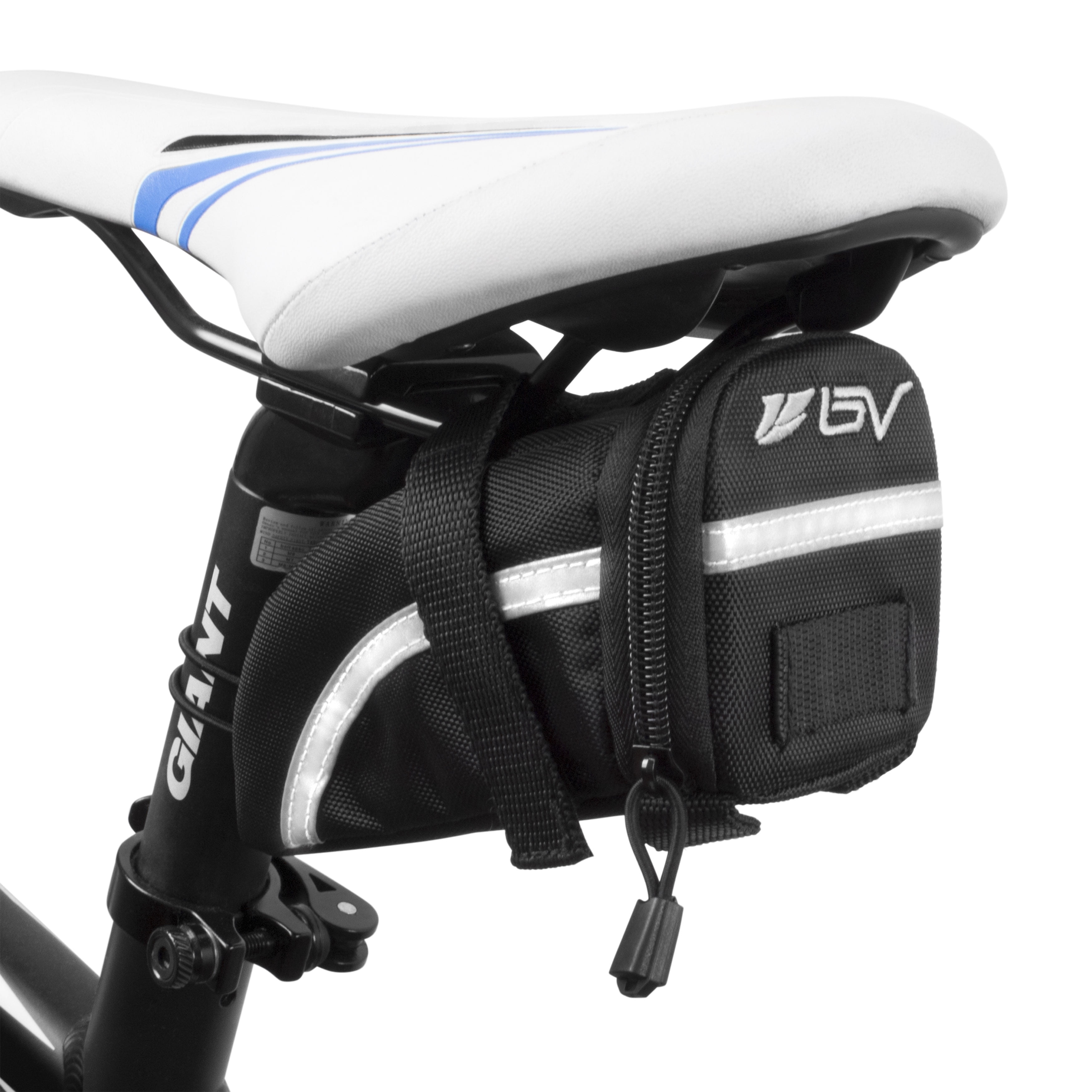 BV Medium Bike Saddle Bag and Rechargeable Bike Light