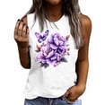 thumbnail image 2 of Wiyuqeen Sleeveless Tops for Women Crew Neck Boho Floral Print Shirts Casual Summer T Shirts Loose Fit Tank Tops Make in USA, 2 of 4