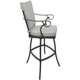 thumbnail image 3 of Outdoor/Indoor Bar Stool 30" Jamey - White Linen Fabric - Gray Frame, 3 of 8