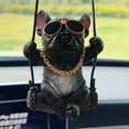 thumbnail image 4 of Holloyiver Puppy Car Pendant, Auto Interior Accessories, Vehicle Rearview Mirror Suspension Decoration, Cute Swing Puppy with Sunglasses Hanging Ornament (French Bulldog), 4 of 7