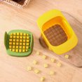 thumbnail image 2 of Picadora de verduras, picadora de mano 2 en 1 para cortar verduras y cortar en dados, picadora de artefactos multifuncional, cortador de portátil de acero inoxidable, (amarillo), 2 of 5