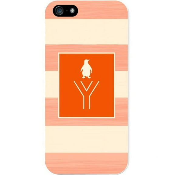 Critter Collection iPhone 5 Case, STRIPES, Orange Penguin