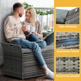 thumbnail image 3 of Uforic 90 Gallon Outdoor Wicker Storage Bench w/Cushion, Waterproof PE Rattan Deck Box w/Handles for Patio Furniture, Cushions, Garden Tools,Gray, 3 of 6