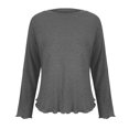 thumbnail image 6 of DAFPZW Basic Going Out Crop Tops for Women Fall Long Sleeve Slim Fit Crew Neck Casual Solid Color Streetwear T Shirts, 6 of 7