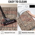 thumbnail image 6 of GLATTICE Runner Rug 2x8 Terracotta Vintage Floral Rug Boho Rug Runner Non-Slip Washable Kitchen Runner Soft Printed Retro Flower Carpet Runner for Bedroom Laundry Entryway, 6 of 8