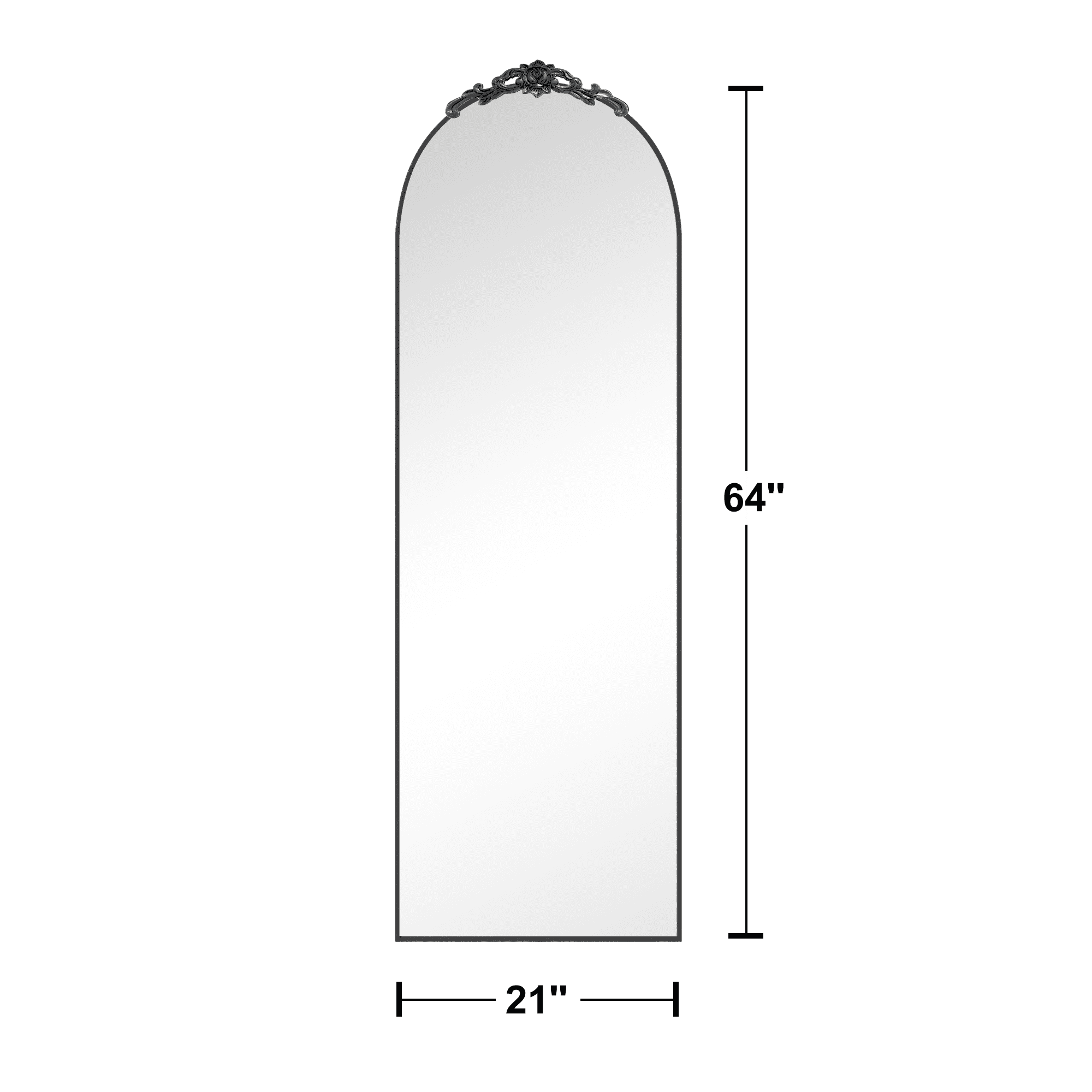 MAYEERTY 65"x24" Black Arched Floor Mirror Full Length Large Long Wall Mounted Mirror