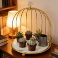 thumbnail image 4 of PpgejGEK Wrought Iron Single Tier Gold Birdcage Dessert Stand, Cake Tray Snack Rack for Kitchen Tableware or Bathroom Cosmetics Display, 24x20cm/9.45x7.87 Inches, 4 of 6