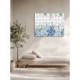 thumbnail image 5 of Blue Flower Wall Art for Living Room,Canvas Picture Wall Decor for Bathroom Bedroom,Grey Plaid Hydrangeas Eucalyptus Leaves Painting Artwork for Office Kitchen Hallway Dining Room Home Decor 24"x32", 5 of 8