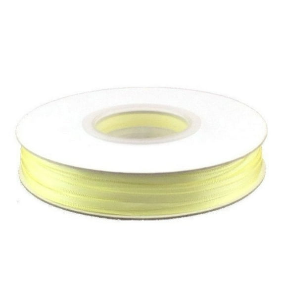 1/8 Inch Double Faced Satin Ribbon - Baby Maize - 100 Yard Spool