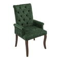 thumbnail image 6 of Hassch Mid-Century Modern Chenille Dining Chair, Club-Style Armchair with Diamond Tufted Back, Solid Wood Legs, Comfortable Upholstered Seat in Olive Green, 300lbs Weight Capacity, 6 of 10