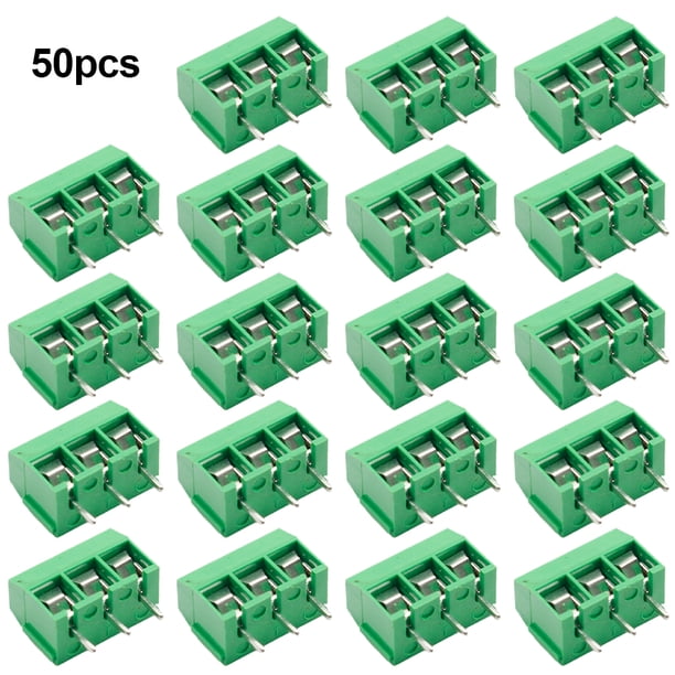 Conector Bloque Terminales PCB Tornillo 50/100 Uds. KF301 2P/3P Paso 5mm Conveniente