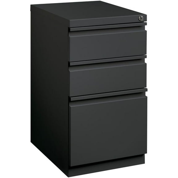 Scranton & Co 3-Drawer Modern Metal Mobile Pedestal File Cabinet in Charcoal