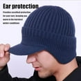 thumbnail image 3 of Winter Cozy Head Beanie Hats with Brim and Ear Flaps for Women Men,Outdoor Warm Fleece Lined Knit Hat Stocking Caps, 3 of 7