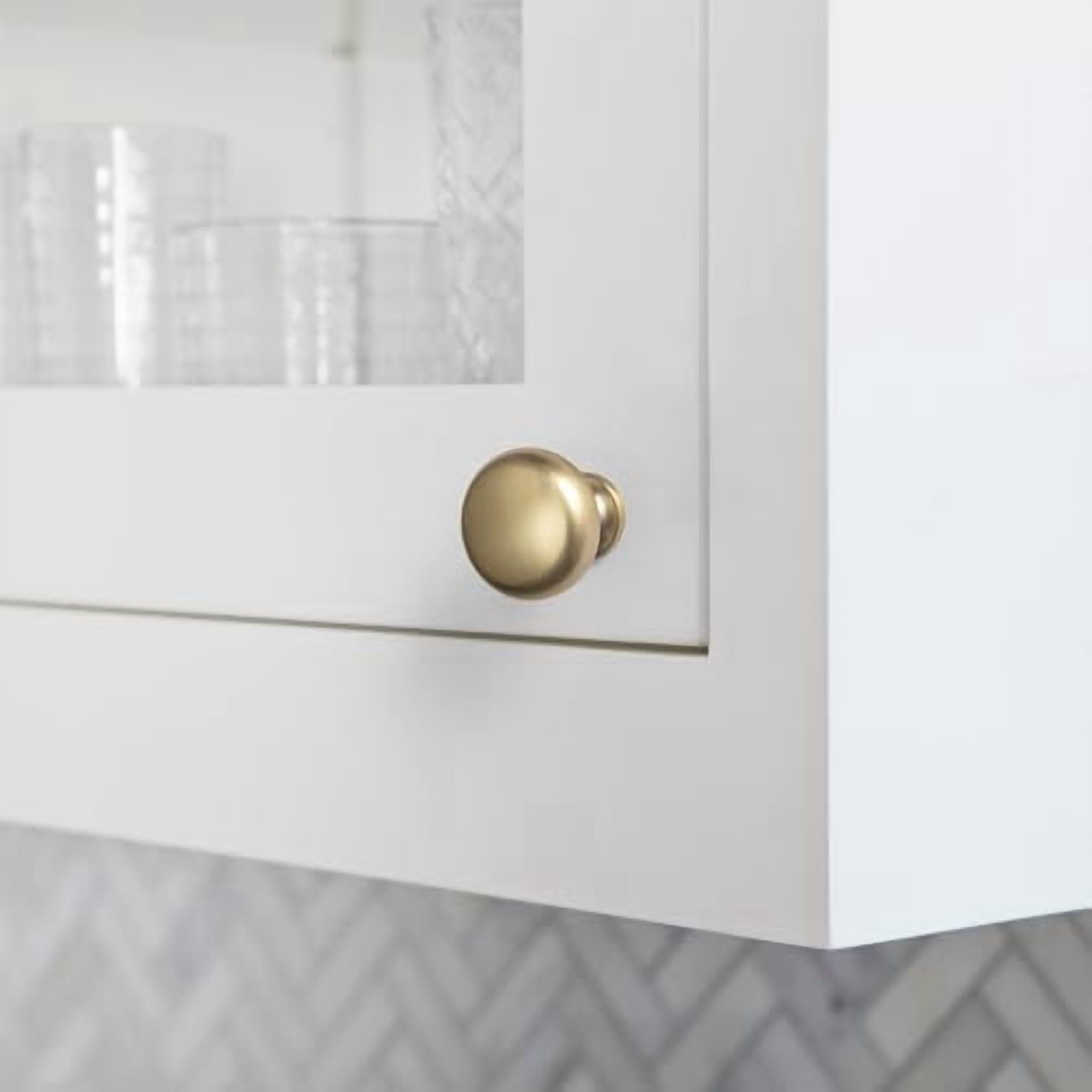Champagne Bronze Zinc Alloy Cabinet Enlarged knob - Single Hole Center Affordable Luxury Cabinet Pull Hardware for Bedroom, Kitchen, 6 Pack