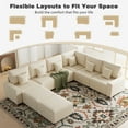 thumbnail image 5 of Advwin 6-Seater Oversized Corduroy Sectional Sofa with 2 Ottomans, Comfy U-Shaped Cloud Modular Couch with Extra-Deep Seating & Removable Covers, Convertible Sleeper Sofa for Living Room, Beige, 5 of 10