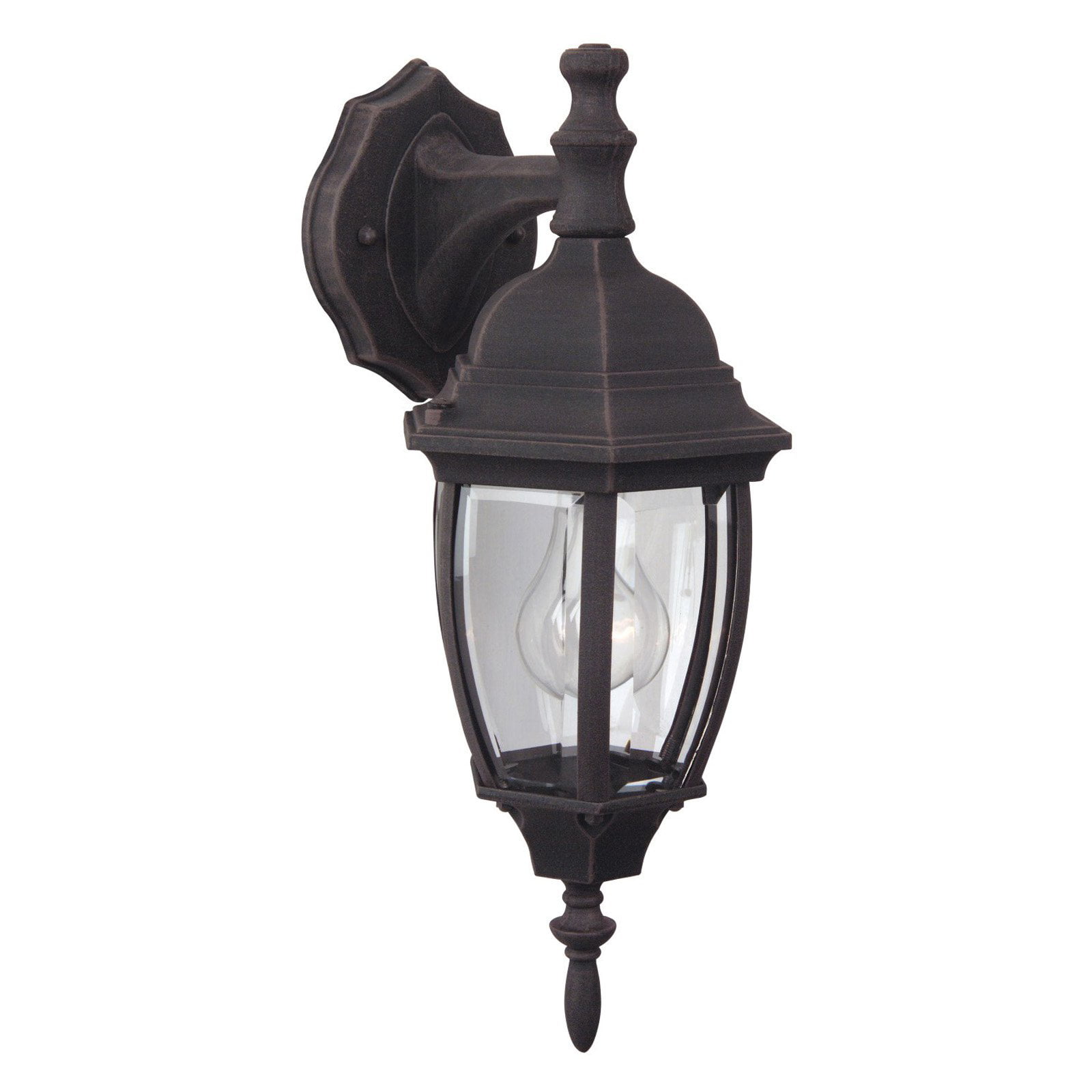 Jelly Jar Lighting PT-RT-008 Powder Coat Rust Finished Sconce with a Powder Coat Rust Shade