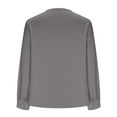 thumbnail image 6 of Lenpel Satin Blouses for Women Long Sleeve Warp V Neck Side Button Ruched Trendy Dressy Tops Business Casual Work Shirts(Gray,X-Large), 6 of 7