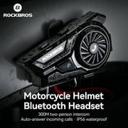 ROCKBROS R1 Motorcycle Helmet Bluetooth Headset, Bluetooth 6.0 Communication System with AI Noise Reduction, 300M Intercom, IP56 Waterproof Hi-Fi Helmet Speakers