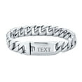 thumbnail image 3 of Bling Jewelry Womens Heavy Miami Curb Chain Link Bracelet Silver Tone Stainless Steel 10MM Men, 3 of 6