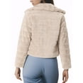 thumbnail image 3 of INSPIRE CHIC Women's Faux Fur Turn Down Collar Open Front Cropped Fluffy Jacket XS Light Khaki, 3 of 6
