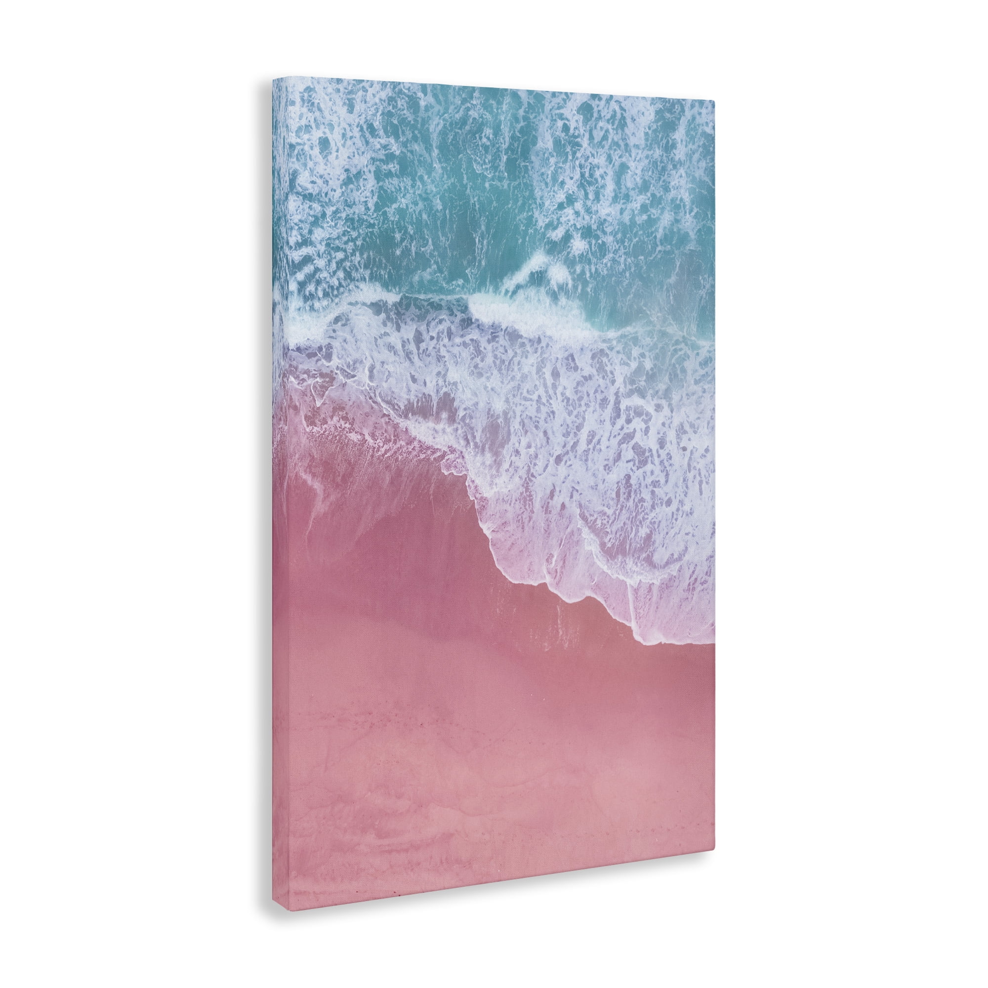 Stupell Industries Pink Surf Tide Landscape & Nature Photography Wrapped Canvas Art Print Wall Art, 30 x 45