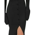 thumbnail image 4 of DYMADE Women Long Sleeve Lapel Cardigan Buttons Knit Fabric Bodycon Dress, 4 of 4