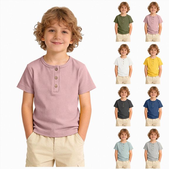 XZNPDUCQ 1-2 Years Unisex Toddlers Teens T-Shirts for Boys Girls Boys Comfortable And Breathable Short Sleeved T Shirt Casual And Versatile Top,A179-AG