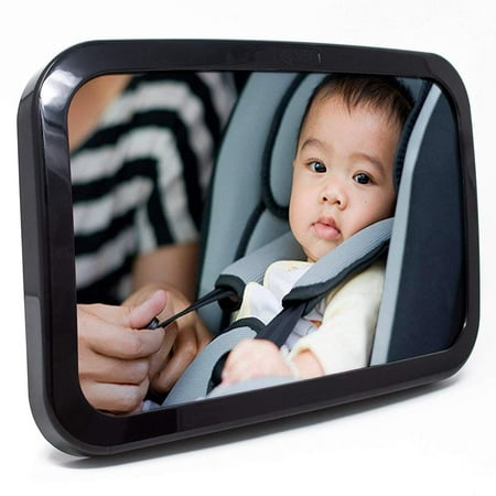 Back Seat Mirror - Rear View Baby Car Seat Mirror by Baby & Mom - Wide Convex Shatterproof Glass and (Best Backseat Baby Mirror)