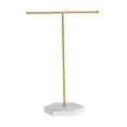 thumbnail image 1 of Earring Display Metal Stand Shelf Marble Base Organizer White, 1 of 8