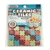 Horizon Group USA Mosaic Ceramic Flower Tiles, 35 Piece