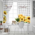 thumbnail image 5 of Yellow Sunflowers Blackout Curtains for Bedroom, Summer Floral Elegant Pastoral Checkered Thermal Insulated Kitchen Drapes with Grommets, Light Blocking Window Treatment, 2 Panels 42" x 54", 5 of 7