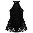 thumbnail image 3 of MSemis Kids Girls Ballet Leotards Hollow Back Floral Lace Mesh Tutu Dancewear, 3 of 5