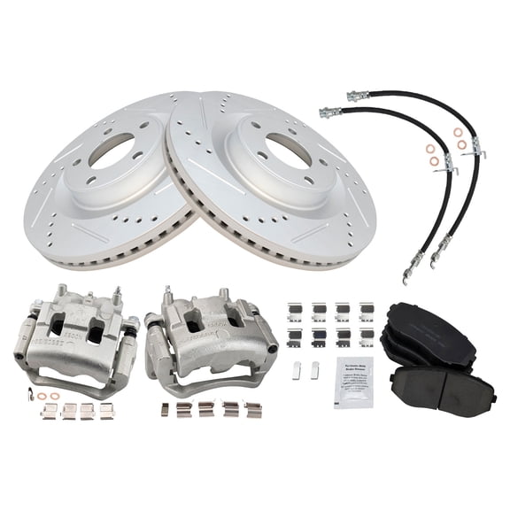 TRQ Performance Front Brake Pad & Rotor Kit BKA34322 Fits Select 2007-2014 Ford Edge , 2007-2015 Lincoln MKX