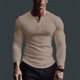 thumbnail image 1 of pstuiky Camisas para hombre de manga larga, Suéter tipo jersey con cuello alto, elástico, color liso, manga larga, cuello redondo, blusas y camisas salir tops l, 1 of 6