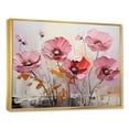 thumbnail image 2 of Designart "Moments Of Vivid Poppy Minimalism" Poppies Floater Framed Wall Art Living Room, 2 of 5
