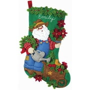 Garden Santa Stocking Felt Applique Kit