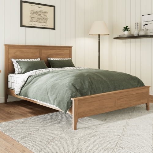 Euroco Wood Full Size Platform Bed, Wood Color