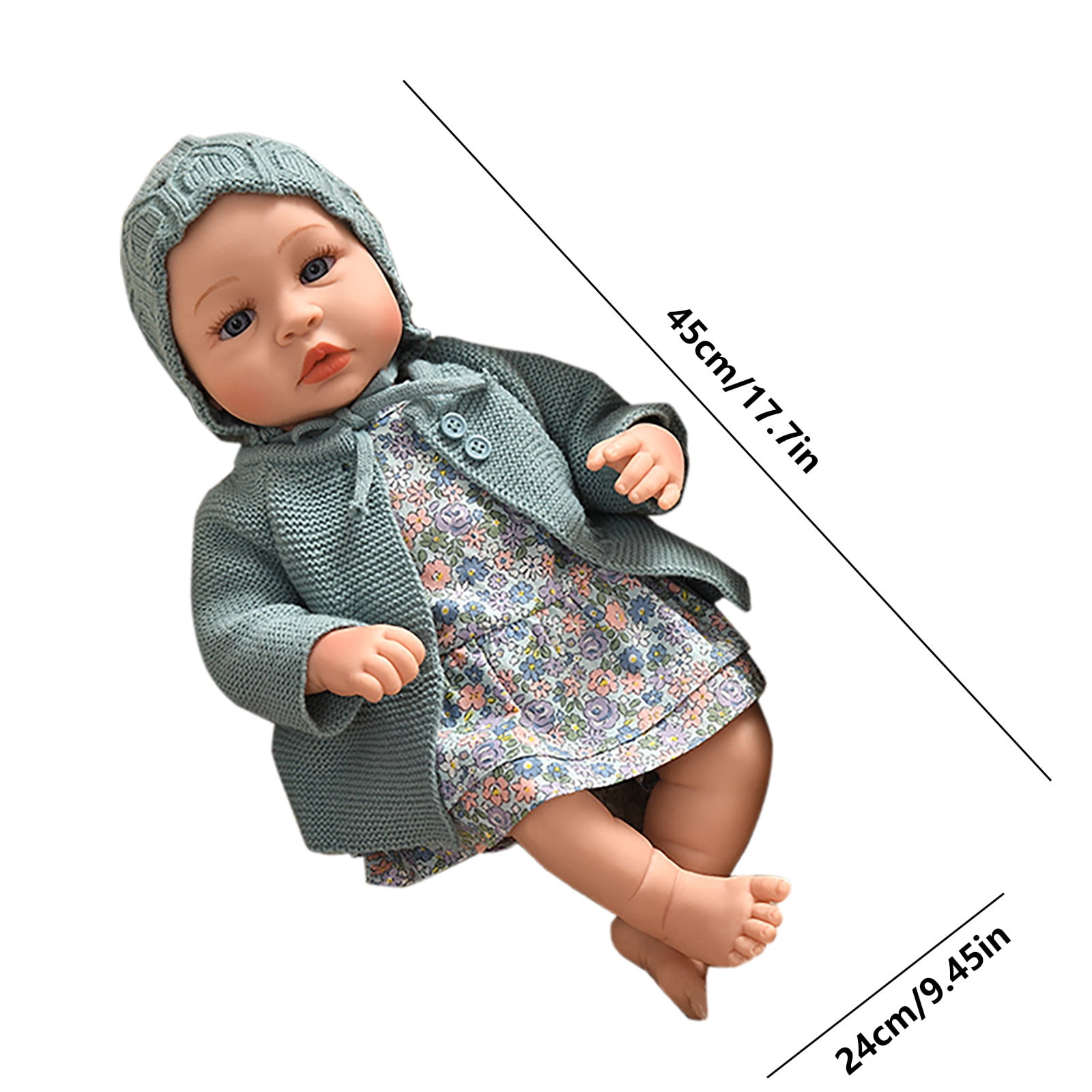 Tarmeek Reborn Baby Doll with Clothes for 18 Month+ Toddlers, 17.7Inch Realistic Vinyl Doll Simulation Doll Toys for 3 4 5 Year Old Girls and Boys, Birthday Christmas Gifts for Kids